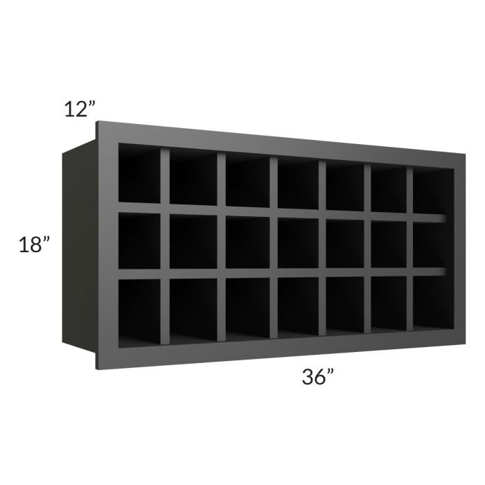 Midtown Black Shaker 36x18 Wine Rack Cabinet