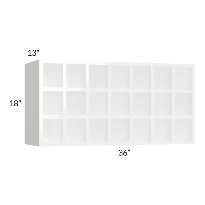 Milan White Gloss 36x18 Wine Rack Cabinet