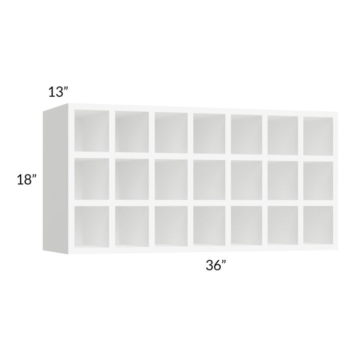 Milan White Matte 36x18 Wine Rack Cabinet