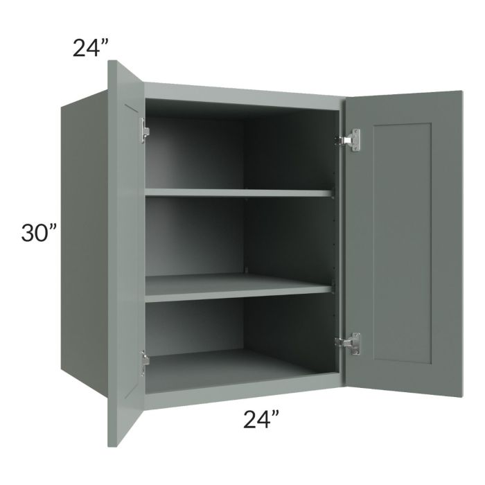 Woodland Green Shaker 24" 2-Drawer Base Cabinet