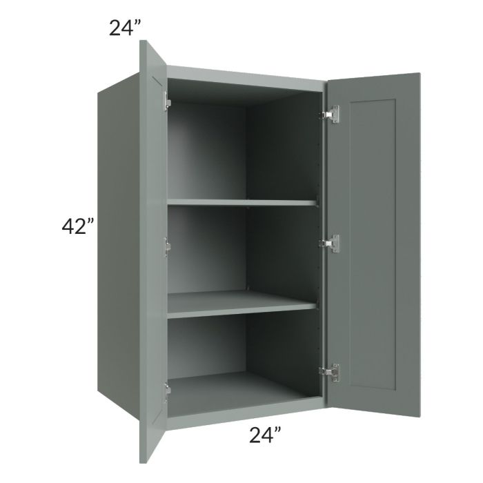 Woodland Green Shaker 24" 2-Drawer Base Cabinet
