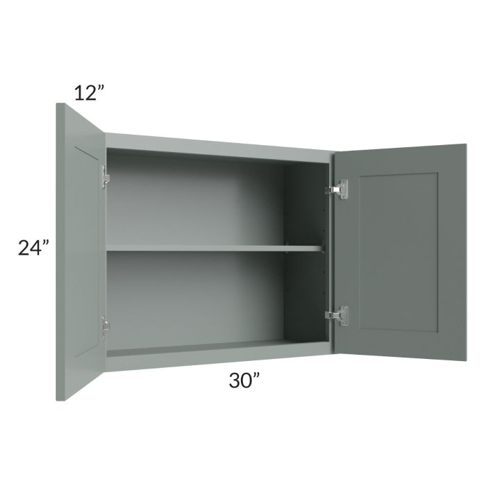 Woodland Green Shaker 24" 2-Drawer Base Cabinet