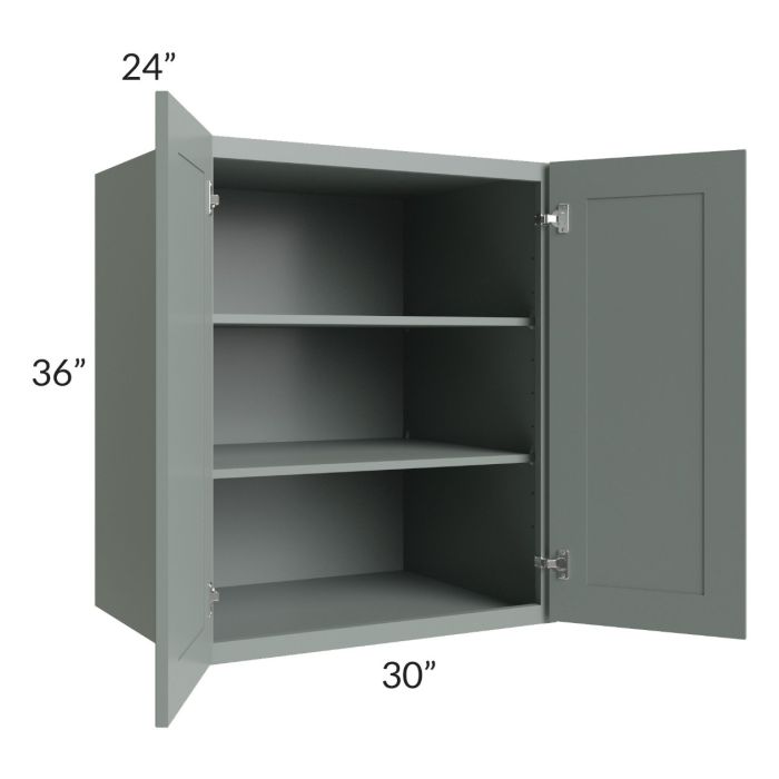 Woodland Green Shaker 24" 2-Drawer Base Cabinet