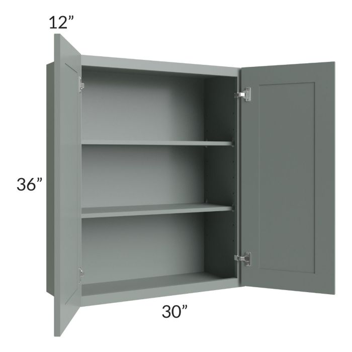 Woodland Green Shaker 24" 2-Drawer Base Cabinet