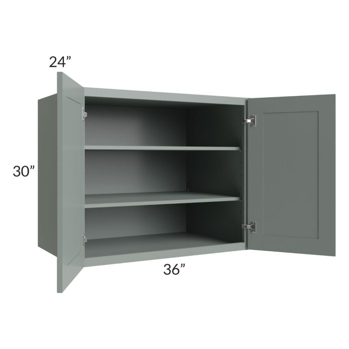 Woodland Green Shaker 24" 2-Drawer Base Cabinet