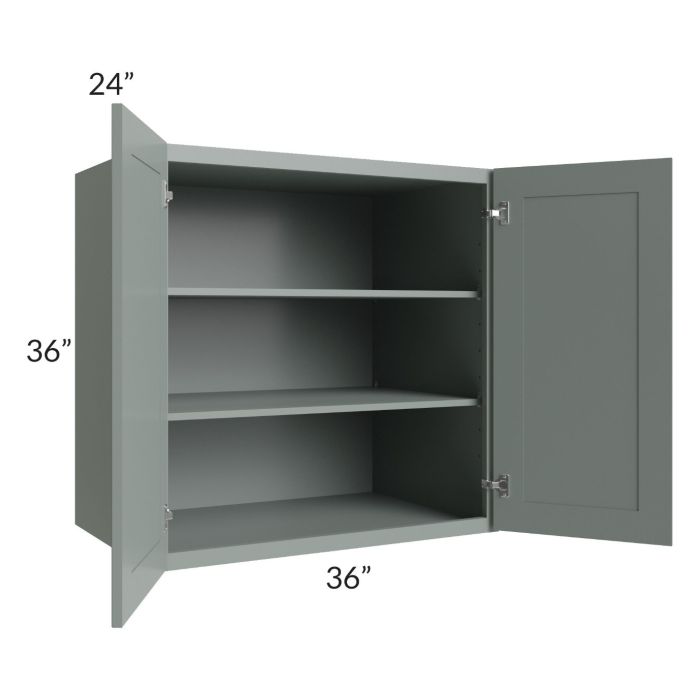 Woodland Green Shaker 24" 2-Drawer Base Cabinet