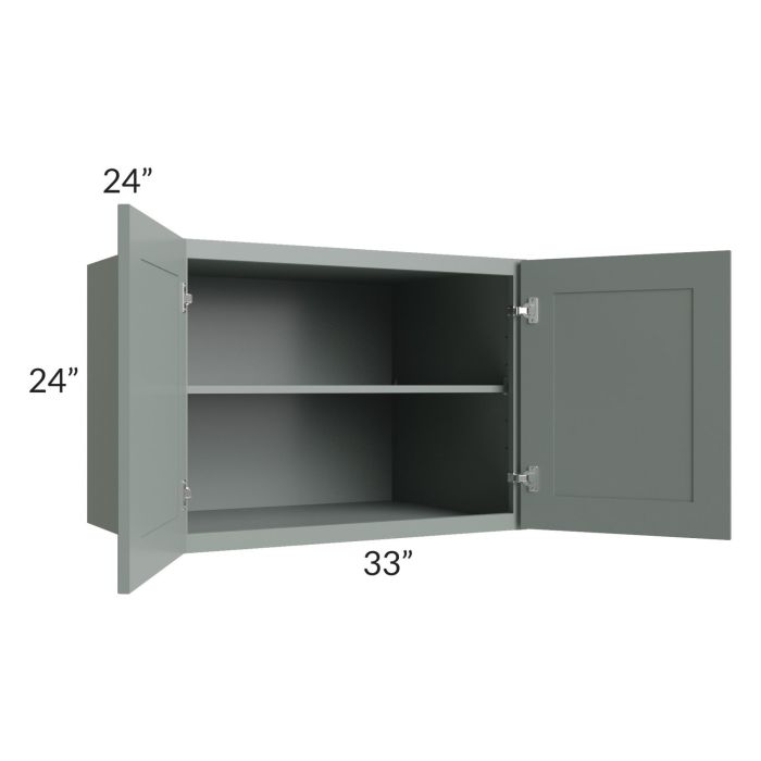 Woodland Green Shaker 24" 2-Drawer Base Cabinet
