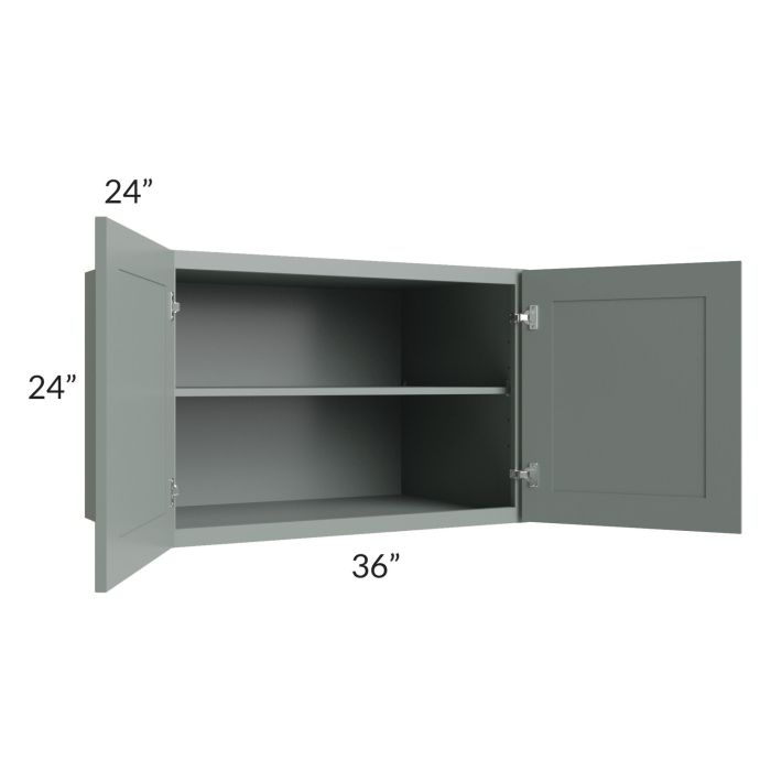 Woodland Green Shaker 24" 2-Drawer Base Cabinet