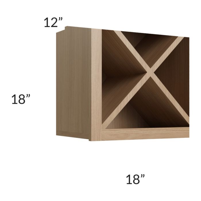 Asheville Rift Oak Shaker 18x18 Wine Rack Cabinet