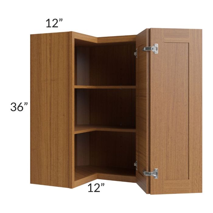 Artisan Walnut Shaker 24x36 Wall Corner Unit