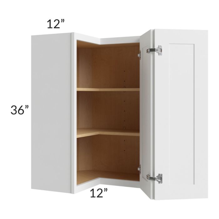 Alpine White Shaker 24x36 Wall Corner Unit