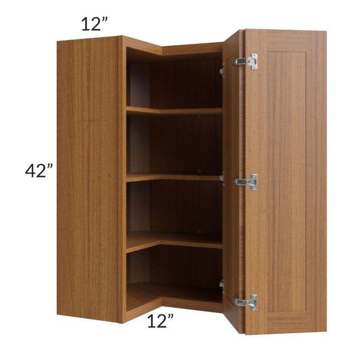 Artisan Walnut Shaker 24x42 Wall Corner Unit