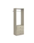 25 1/8 Inch Wide Elite Closet Organizer System with Three Drawers