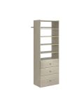 Premium Tower Closet Storage Wall Mounted Wardrobe Organizer Kit System with Shelves and Drawers