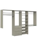 Dual Tower Closet Storage Wall Mounted Wardrobe Organizer Kit System with Shelves and Drawers