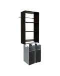 Wall Mounted Wardrobe Closet Storage Organizer Kit System with Shelves and Hanging Hamper Kit