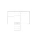 7 Foot Perfect Fit Reach In Closet Storage Wall Mounted Wardrobe Organizer Kit System with Shelves and Drawer