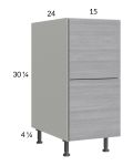 Euro Grey 15" 2-Drawer Base Cabinet