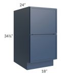 Portland Navy Blue 18" 2-Drawer Base Cabinet