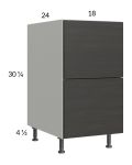 Euro Cafe 18" 2-Drawer Base Cabinet