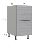 Euro Grey 18" 2-Drawer Base Cabinet