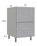 Euro Grey 21" 2-Drawer Base Cabinet