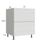 Euro White Grain 27" 2-Drawer Base Cabinet