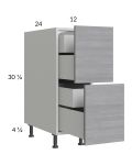 Euro Grey 12" 2-Drawer Base Cabinet with 2 Inner Drawers