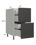 Euro Cafe 15" 2-Drawer Base Cabinet with 2 Inner Drawers