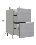 Euro Grey 18" 2-Drawer Base Cabinet with 2 Inner Drawers