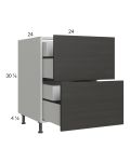 Euro Cafe 24" 2-Drawer Base Cabinet with 2 Inner Drawers