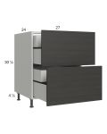 Euro Cafe 27" 2-Drawer Base Cabinet with 2 Inner Drawers
