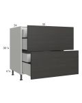 Euro Cafe 33" 2-Drawer Base Cabinet with 2 Inner Drawers