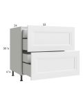 Harbor White 33" 2-Drawer Base Cabinet with 2 Inner Drawers