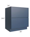Portland Navy Blue 30" 2-Drawer Base Cabinet 