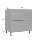 Euro Grey 33" 2-Drawer Base Cabinet