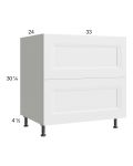 Harbor White 33" 2-Drawer Base Cabinet