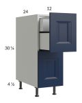 Harbor Navy 12" 2-Drawer Base Cabinet with 1 Inner Drawer