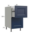 Harbor Navy 18" 2-Drawer Base Cabinet with 1 Inner Drawer