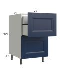 Harbor Navy 21" 2-Drawer Base Cabinet with 1 Inner Drawer
