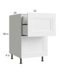 Harbor White 21" 2-Drawer Base Cabinet with 1 Inner Drawer