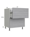 Euro Grey 27" 2-Drawer Base Cabinet with 1 Inner Drawer