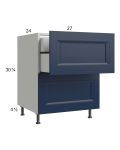 Harbor Navy 27" 2-Drawer Base Cabinet with 1 Inner Drawer