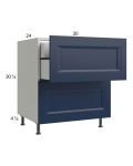 Harbor Navy 30" 2-Drawer Base Cabinet with 1 Inner Drawer