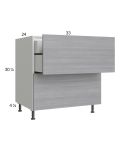 Euro Grey 33" 2-Drawer Base Cabinet with 1 Inner Drawer