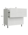 Euro White Grain 33" 2-Drawer Base Cabinet with 1 Inner Drawer