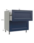 Harbor Navy 33" 2-Drawer Base Cabinet with 1 Inner Drawer