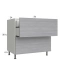 Euro Grey 36" 2-Drawer Base Cabinet with 1 Inner Drawer