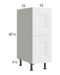 Harbor White 12" 2-Drawer Vanity Base Cabinet