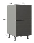 Euro Cafe 18" 2-Drawer Vanity Base Cabinet